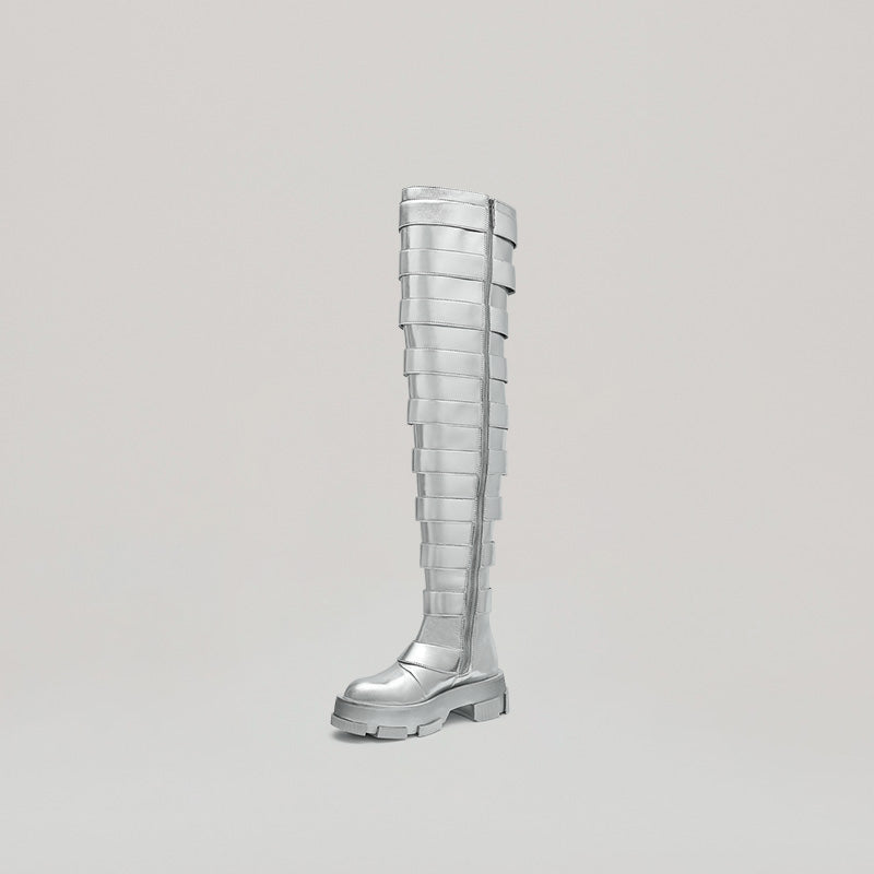 both paris gao platform ブーツサイズ40 both X Jeanne Friot GAO PLATFORM THIGH HIGH BOOTS-SILVER | both