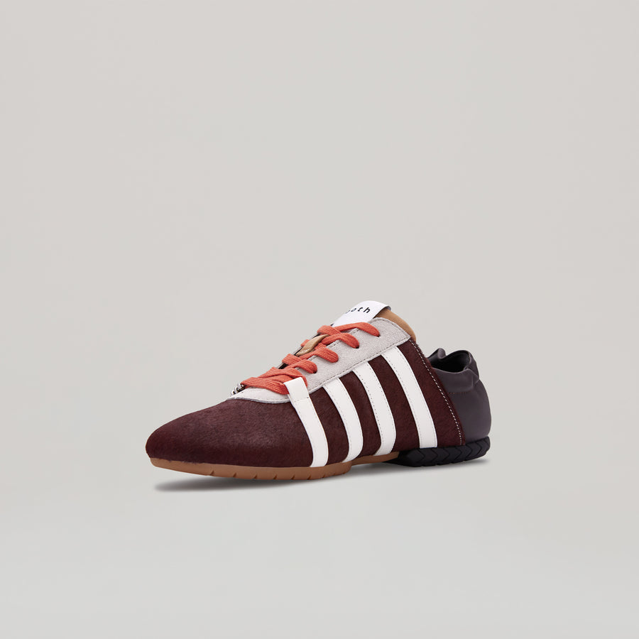 TYRES GLIDER LACED UP SNEAKER - BURGUNDY-BEIGE/BROWN-BLACK