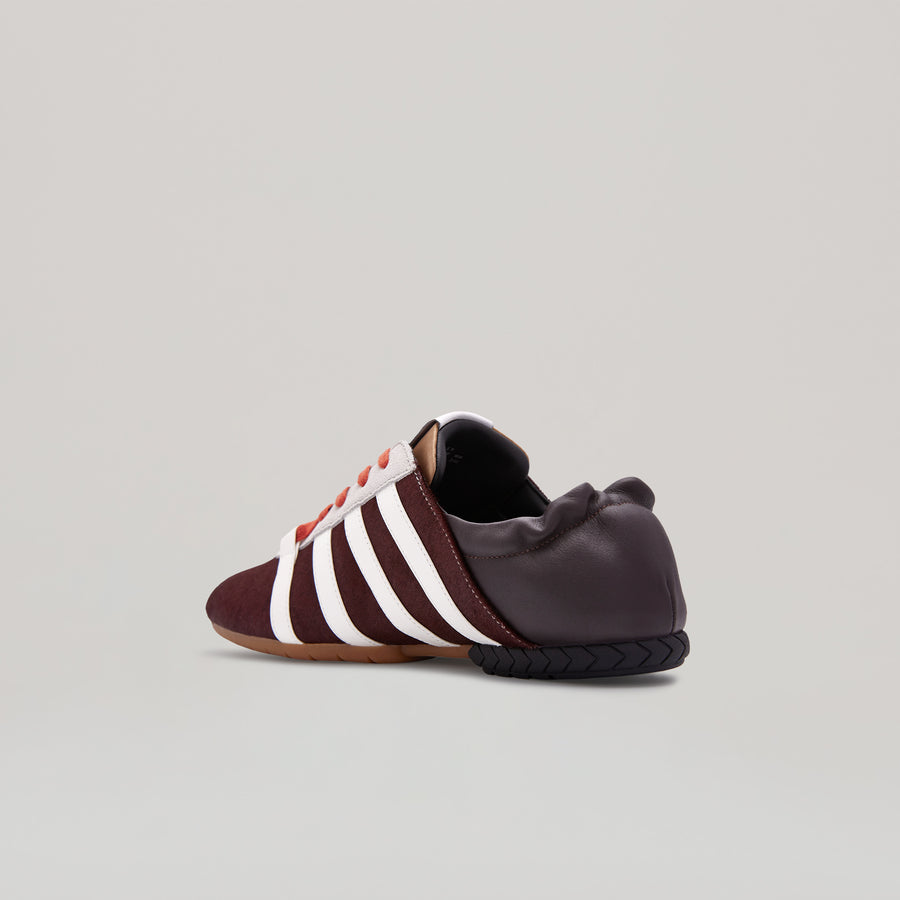 TYRES GLIDER LACED UP SNEAKER - BURGUNDY-BEIGE/BROWN-BLACK