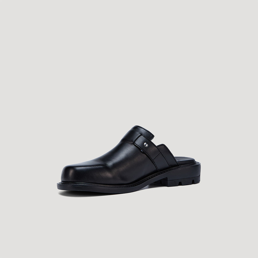 RE:RE MULES WITH BUCKLE - BLACK/BLACK
