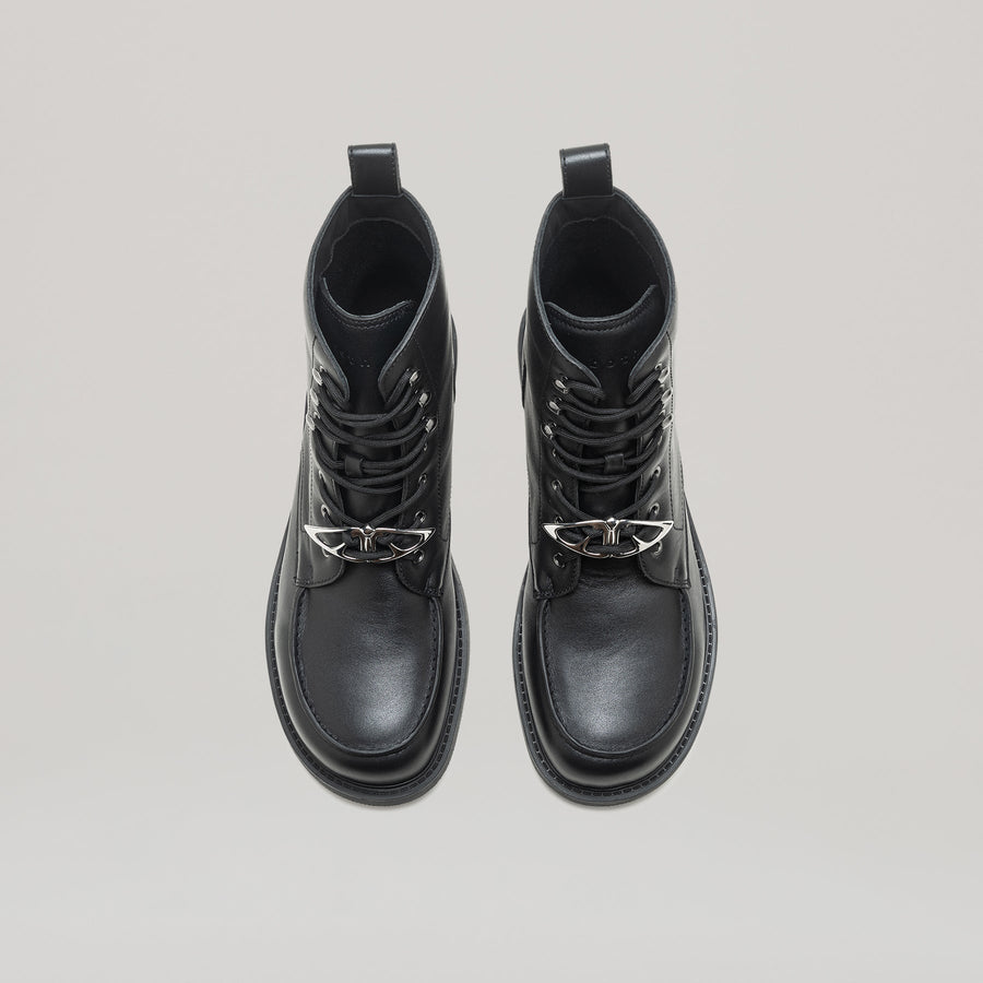 RE:RE MOCCASIN BOOTS - BLACK/BLUE