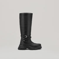 both - GAO EVA LEATHER KNEE BOOTS-BLACK/BLACK