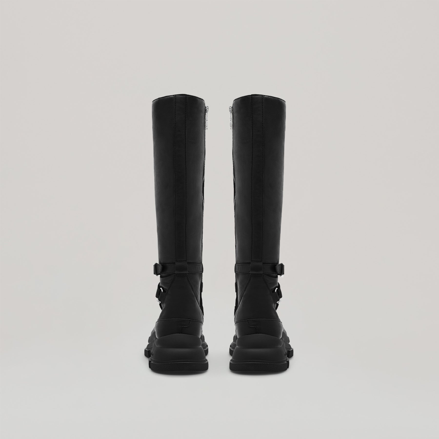both - GAO EVA LEATHER KNEE BOOTS-BLACK/BLACK – both Japan