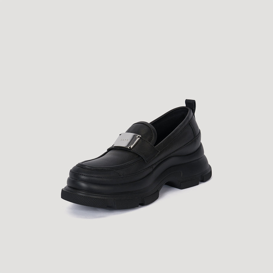 GAO EVA METAL LOGO LOAFER - BLACK/BLACK