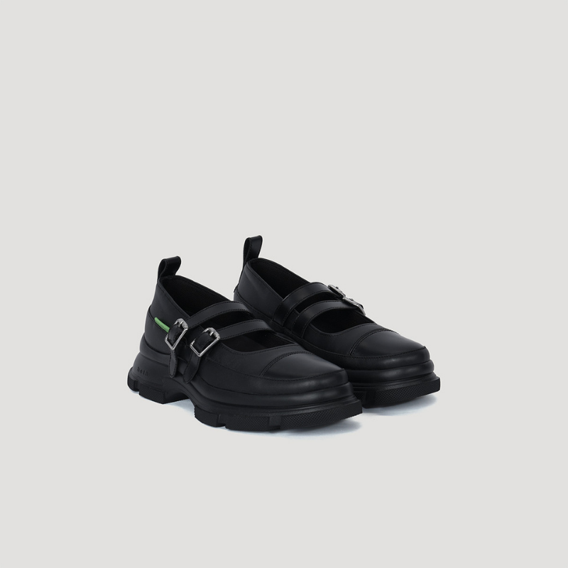 GAO EVA TWO STRAP MARYJANE - BLACK/BLACK