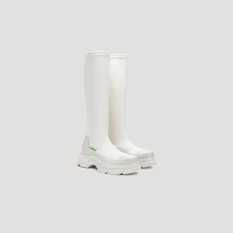 GAO EVA KNEE BOOTS - WHITE/WHITE
