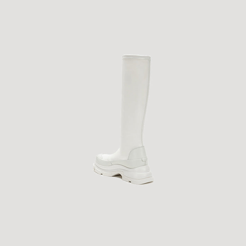 GAO EVA KNEE BOOTS - WHITE/WHITE