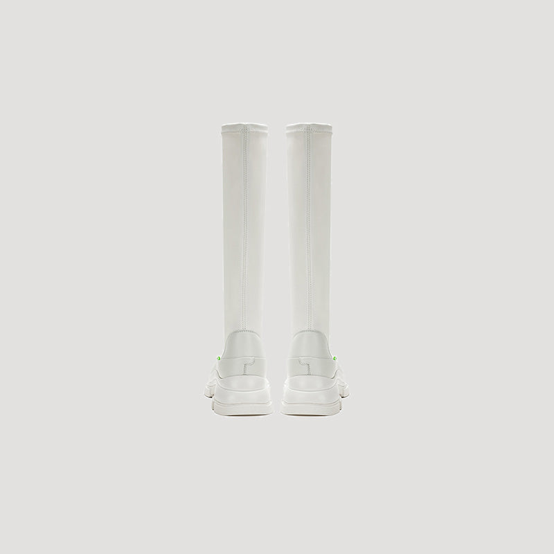 GAO EVA KNEE BOOTS - WHITE/WHITE
