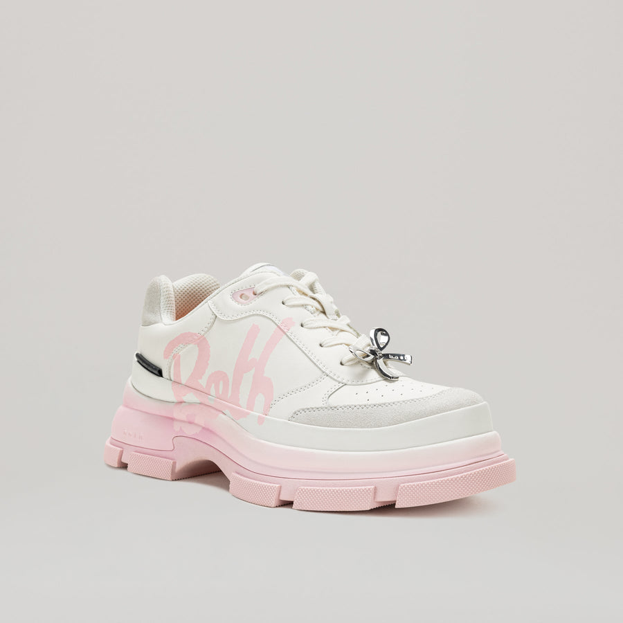 GAO EVA METAL BOW PRINTED SNEAKER - PINK/WHITE