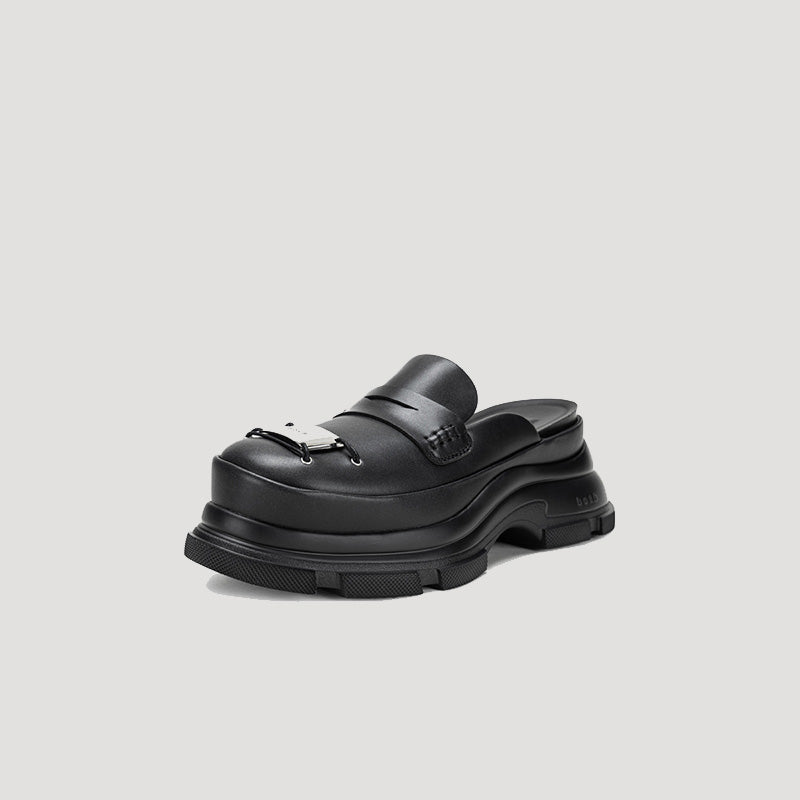 GAO EVA METAL LOGO MULES - BLACK/BLACK