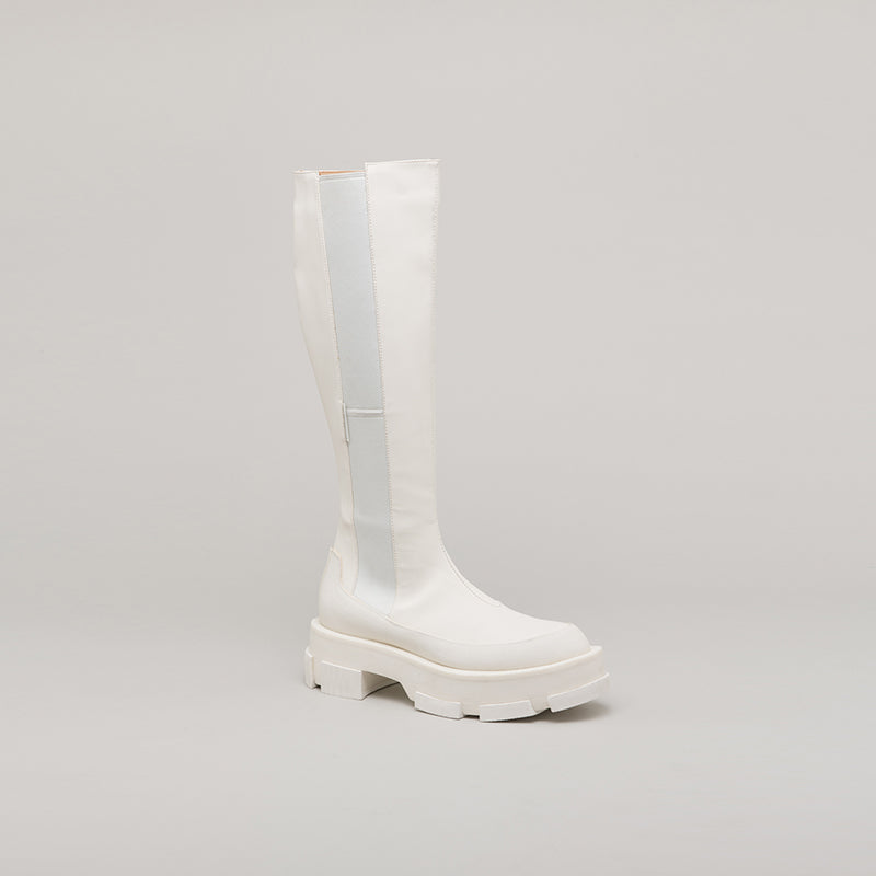 GAO PLATFORM KNEE BOOTS - WHITE/WHITE