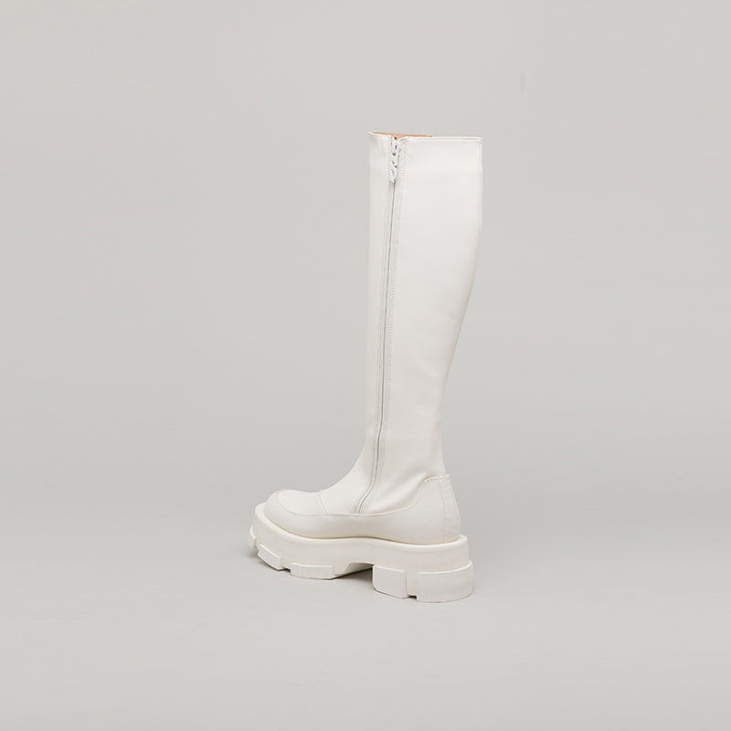 GAO PLATFORM KNEE BOOTS - WHITE/WHITE