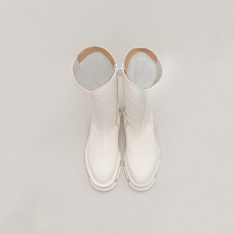 GAO PLATFORM KNEE BOOTS - WHITE/WHITE
