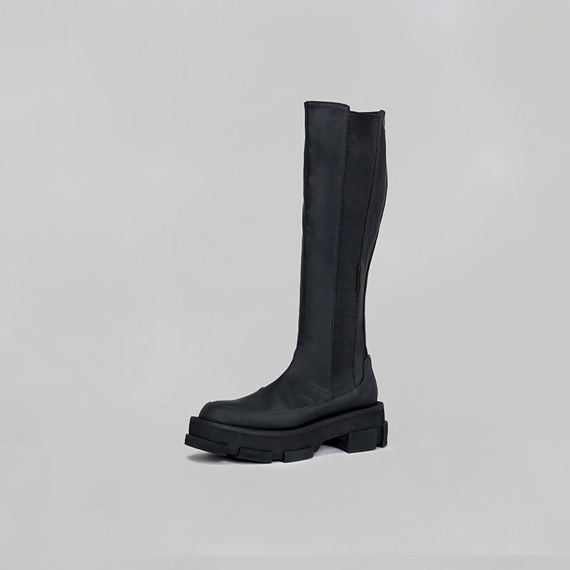 GAO PLATFORM KNEE BOOTS - BLACK/BLACK