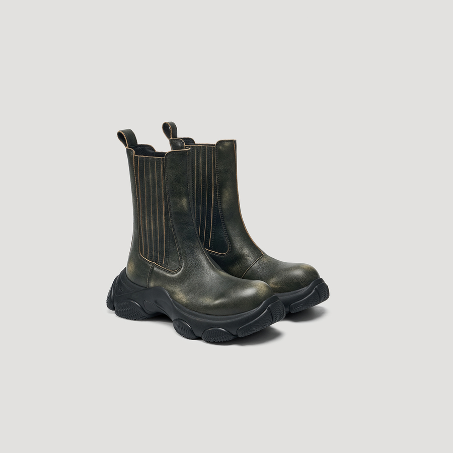 GUM BUNKER CHELSEA BOOTS - BLACK/BLACK