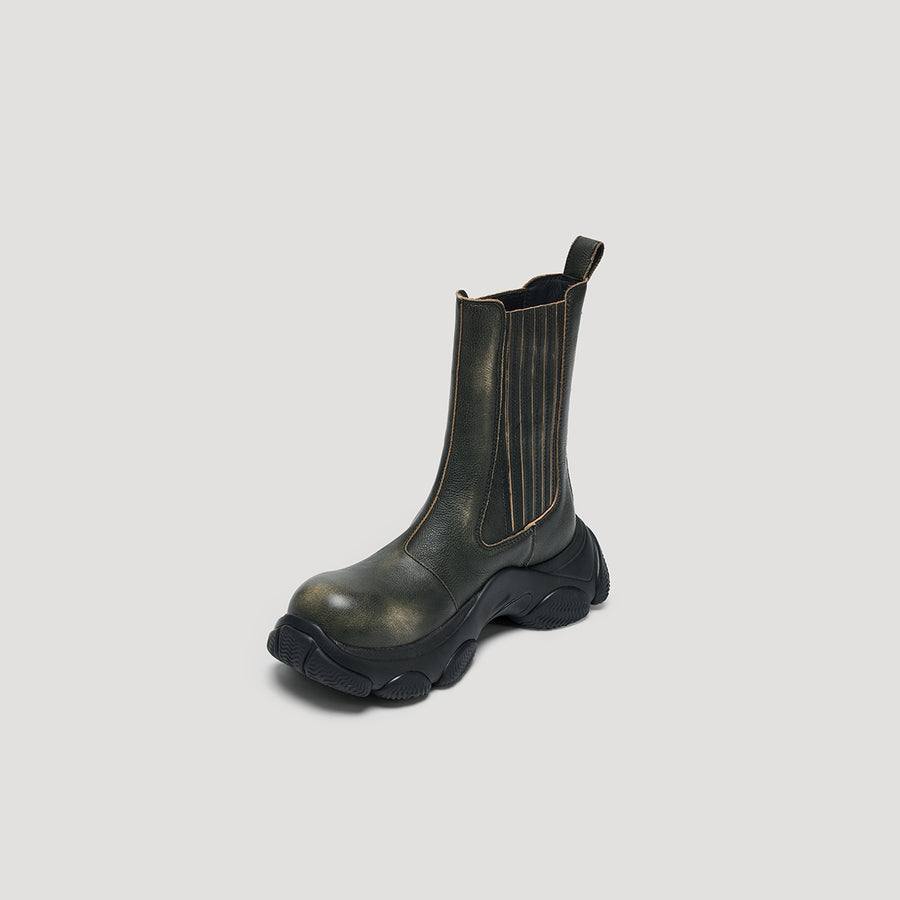 GUM BUNKER CHELSEA BOOTS - BLACK/BLACK