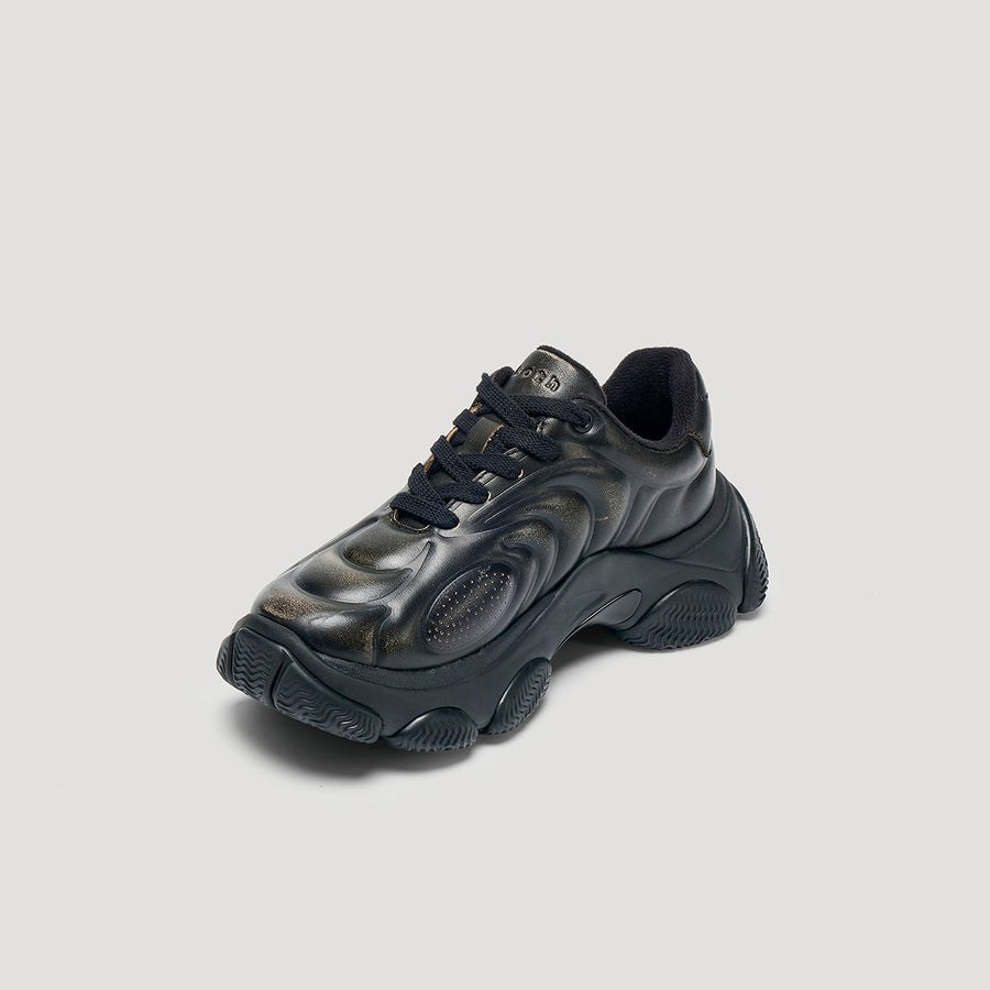 GUM RIPPLE SNEAKER - BLACK/BLACK