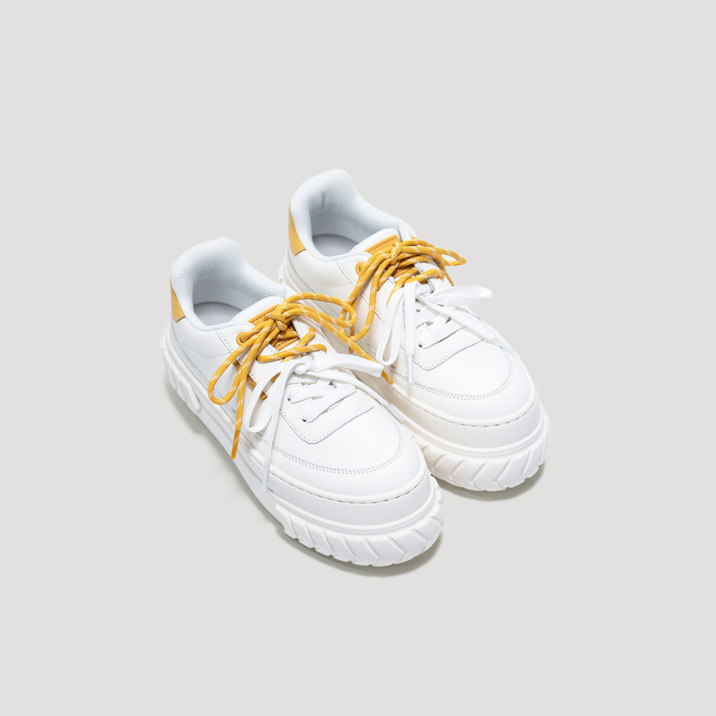 TYRES PLATFORM SIGNATURE SNEAKER - WHITE/YELLOW