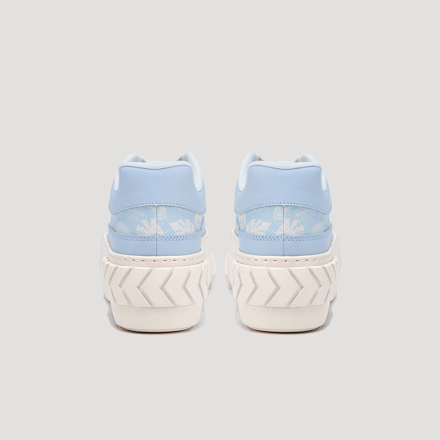 TYRES PLATFORM FOLIAGE PRINT SNEAKER - LT-BLUE/BEIGE