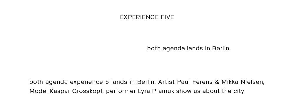 EXPERIENCE FIVE - BERLIN