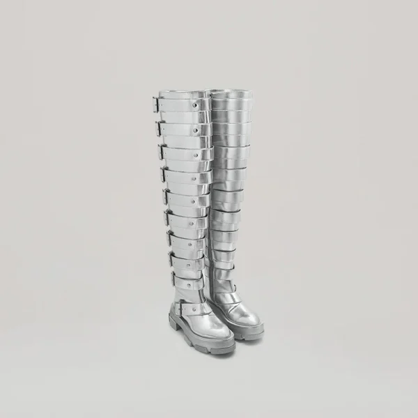 BOTH - GAO PLATFORM THIGH HIGH BOOTS SILVER/SILVER - 画像 (5)