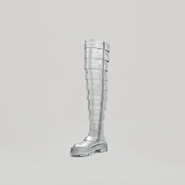 BOTH - GAO PLATFORM THIGH HIGH BOOTS SILVER/SILVER - 画像 (2)